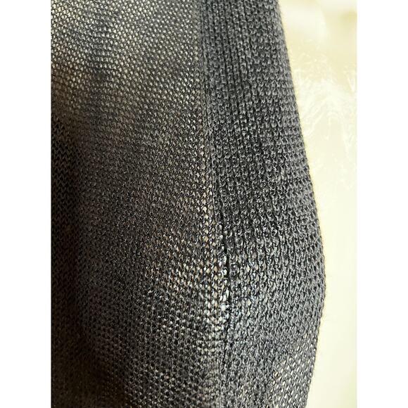 J. Jill black linen blend open weave duster cardigan S Perfect Classic Work Play - Picture 2 of 5